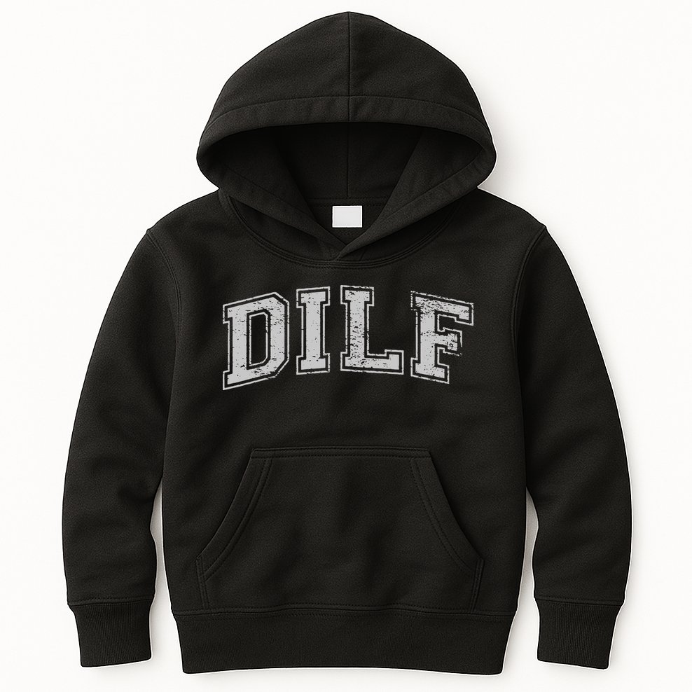 DILF VARSITY STYLE DAD OLDER MORE MATURE MEN Kids Hoodie