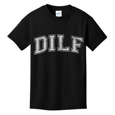 DILF VARSITY STYLE DAD OLDER MORE MATURE MEN Kids T-Shirt