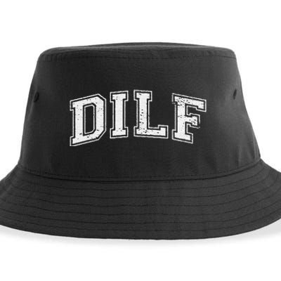 Dilf Varsity Style Dad Older More Mature Sustainable Bucket Hat