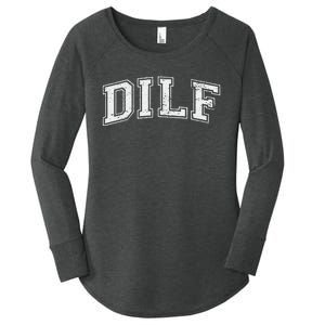 Dilf Varsity Style Dad Older More Mature Women's Perfect Tri Tunic Long Sleeve Shirt