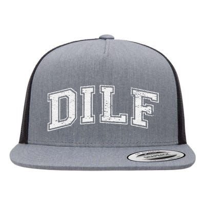 Dilf Varsity Style Dad Older More Mature Flat Bill Trucker Hat