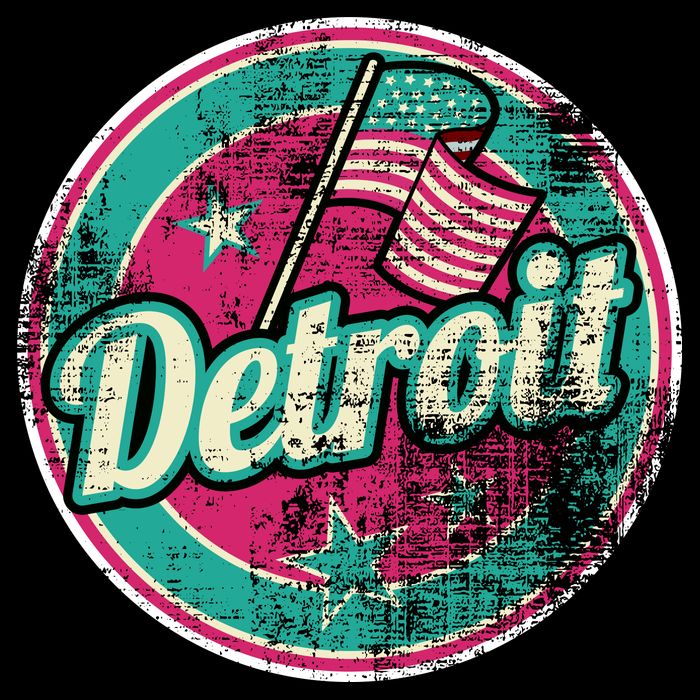 Detroit Vintage Style Rust Logo Backpack