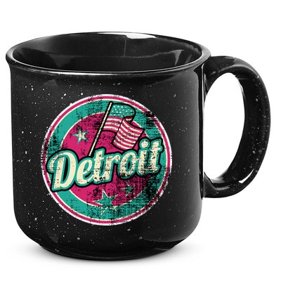 Detroit Vintage Style Rust Logo 15oz Campfire Ceramic Mug