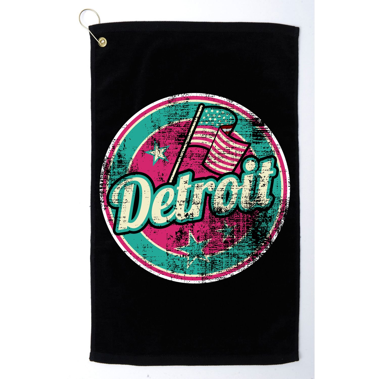 Detroit Vintage Style Rust Logo Golf Towel