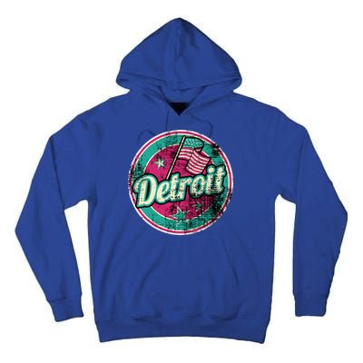 Detroit Vintage Style Rust Logo Tall Hoodie