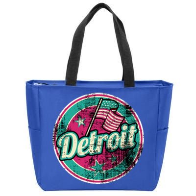 Detroit Vintage Style Rust Logo Zip Tote Bag