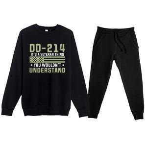 Dd214 Veteran Thing Would Not Understand American Flag Premium Crewneck Sweatsuit Set