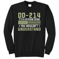 Dd214 Veteran Thing Would Not Understand American Flag Tall Sweatshirt