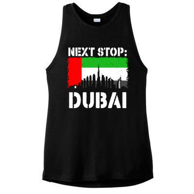 Dubai Vacation Trip Next Stop Vacay Vibes Souvenir Great Gift Ladies PosiCharge Tri-Blend Wicking Tank