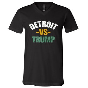 Detroit Vs Trump 2024 Election Antitrump Vote For Kamala V-Neck T-Shirt