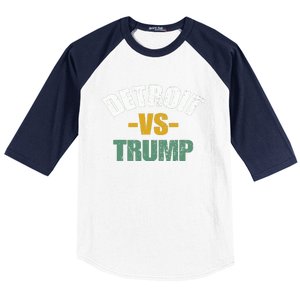 Detroit Vs Trump 2024 Election Antitrump Vote For Kamala Baseball Sleeve Shirt