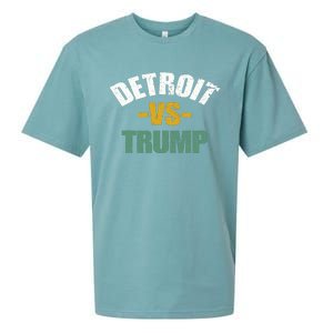 Detroit Vs Trump 2024 Election Antitrump Vote For Kamala Sueded Cloud Jersey T-Shirt