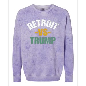 Detroit Vs Trump 2024 Election Anti Trump Vote For Kamala Colorblast Crewneck Sweatshirt