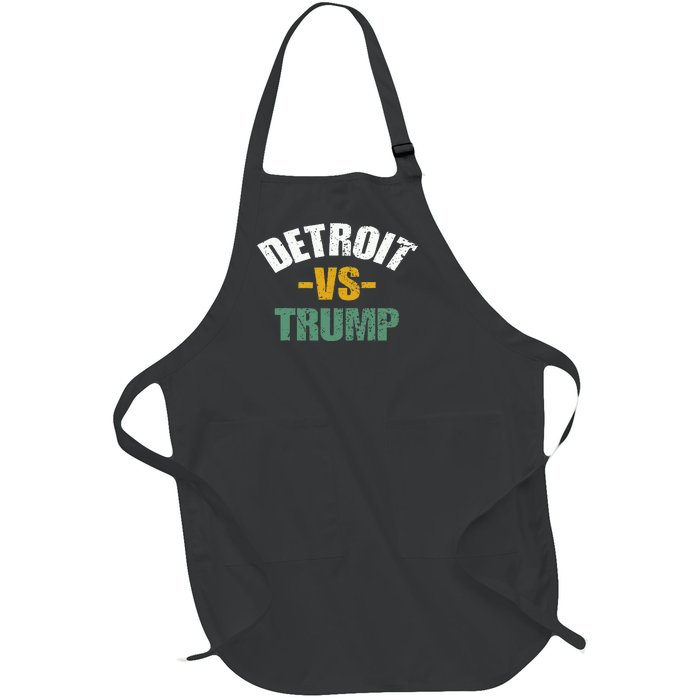 Detroit Vs Trump 2024 Election Anti Trump Vote For Kamala Full-Length Apron With Pockets