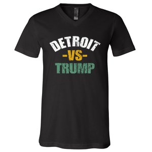 Detroit Vs Trump 2024 Election Anti Trump Vote For Kamala V-Neck T-Shirt