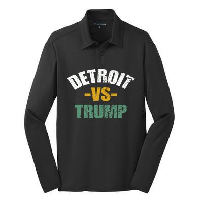 Detroit Vs Trump 2024 Election Anti Trump Vote For Kamala Silk Touch Performance Long Sleeve Polo