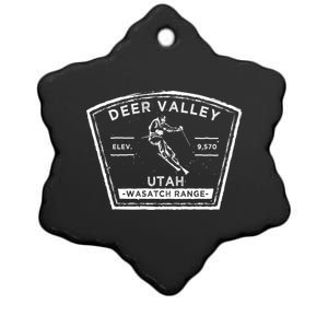 Deer Valley Utah Snow Skiing Gift Ceramic Star Ornament