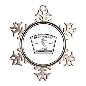 Deer Valley Utah Snow Skiing Gift Metallic Star Ornament