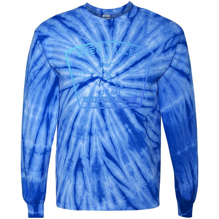 Deer Valley Utah Snow Skiing Gift Tie-Dye Long Sleeve Shirt