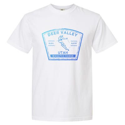 Deer Valley Utah Snow Skiing Gift Garment-Dyed Heavyweight T-Shirt