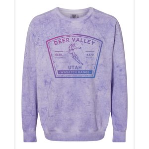 Deer Valley Utah Snow Skiing Gift Colorblast Crewneck Sweatshirt