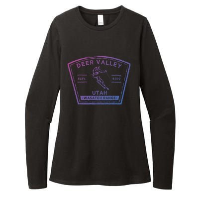 Deer Valley Utah Snow Skiing Gift Womens CVC Long Sleeve Shirt