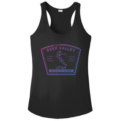 Deer Valley Utah Snow Skiing Gift Ladies PosiCharge Competitor Racerback Tank