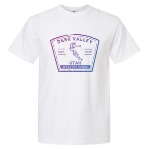 Deer Valley Utah Snow Skiing Gift Garment-Dyed Heavyweight T-Shirt