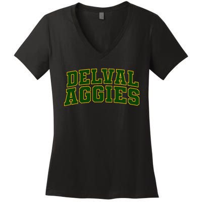 Delaware Valley University Aggies Arch01 Women's V-Neck T-Shirt