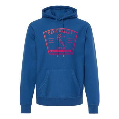 Deer Valley Utah Snow Skiing Gift Premium Hoodie