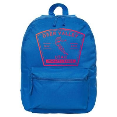 Deer Valley Utah Snow Skiing Gift 16 in Basic Backpack