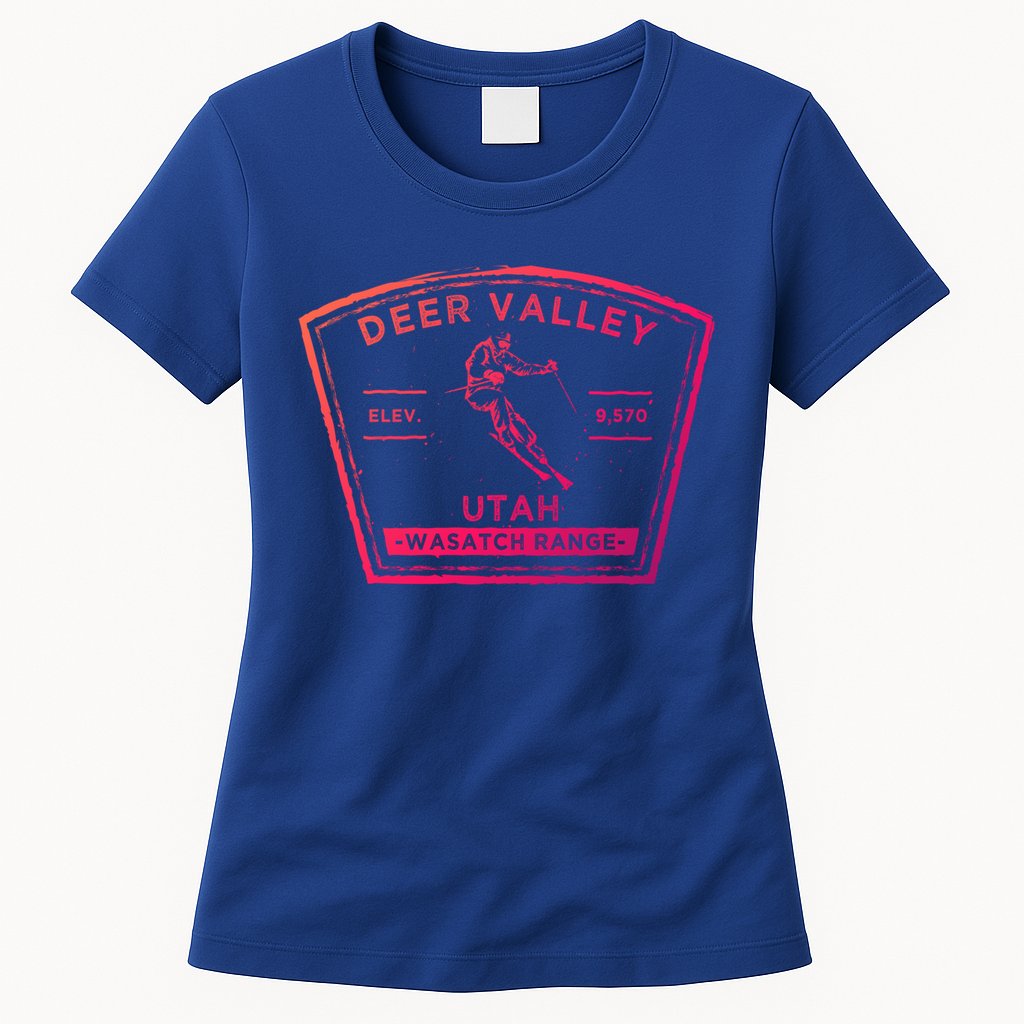 Deer Valley Utah Snow Skiing Gift Womens T-Shirt