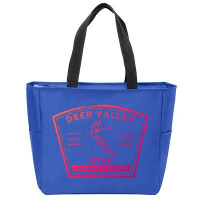 Deer Valley Utah Snow Skiing Gift Zip Tote Bag