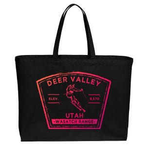 Deer Valley Utah Snow Skiing Gift Cotton Canvas Jumbo Tote