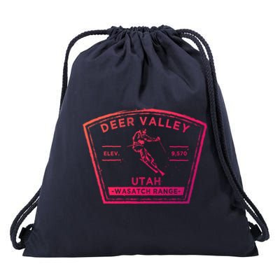 Deer Valley Utah Snow Skiing Gift Drawstring Bag