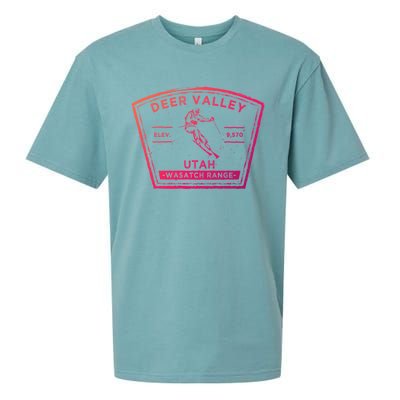 Deer Valley Utah Snow Skiing Gift Sueded Cloud Jersey T-Shirt