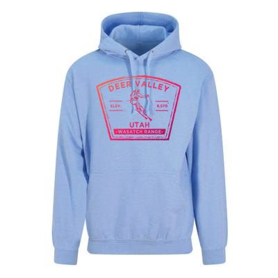 Deer Valley Utah Snow Skiing Gift Unisex Surf Hoodie