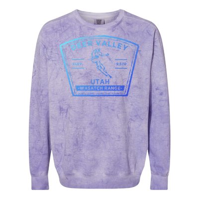 Deer Valley Utah Snow Skiing Gift Colorblast Crewneck Sweatshirt