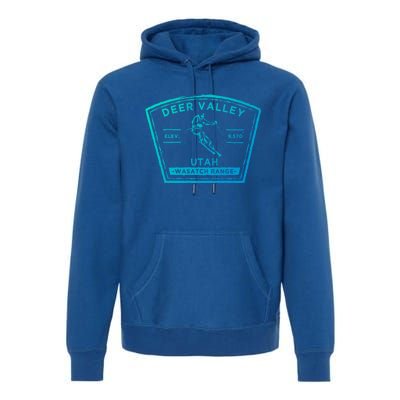 Deer Valley Utah Snow Skiing Gift Premium Hoodie