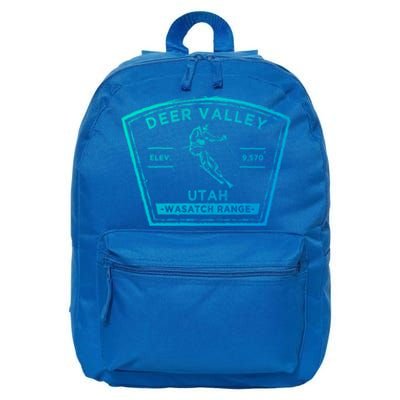 Deer Valley Utah Snow Skiing Gift 16 in Basic Backpack