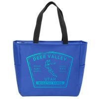 Deer Valley Utah Snow Skiing Gift Zip Tote Bag