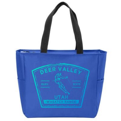 Deer Valley Utah Snow Skiing Gift Zip Tote Bag