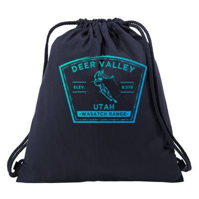 Deer Valley Utah Snow Skiing Gift Drawstring Bag