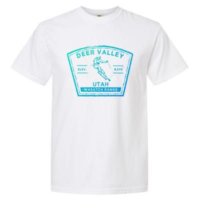 Deer Valley Utah Snow Skiing Gift Garment-Dyed Heavyweight T-Shirt