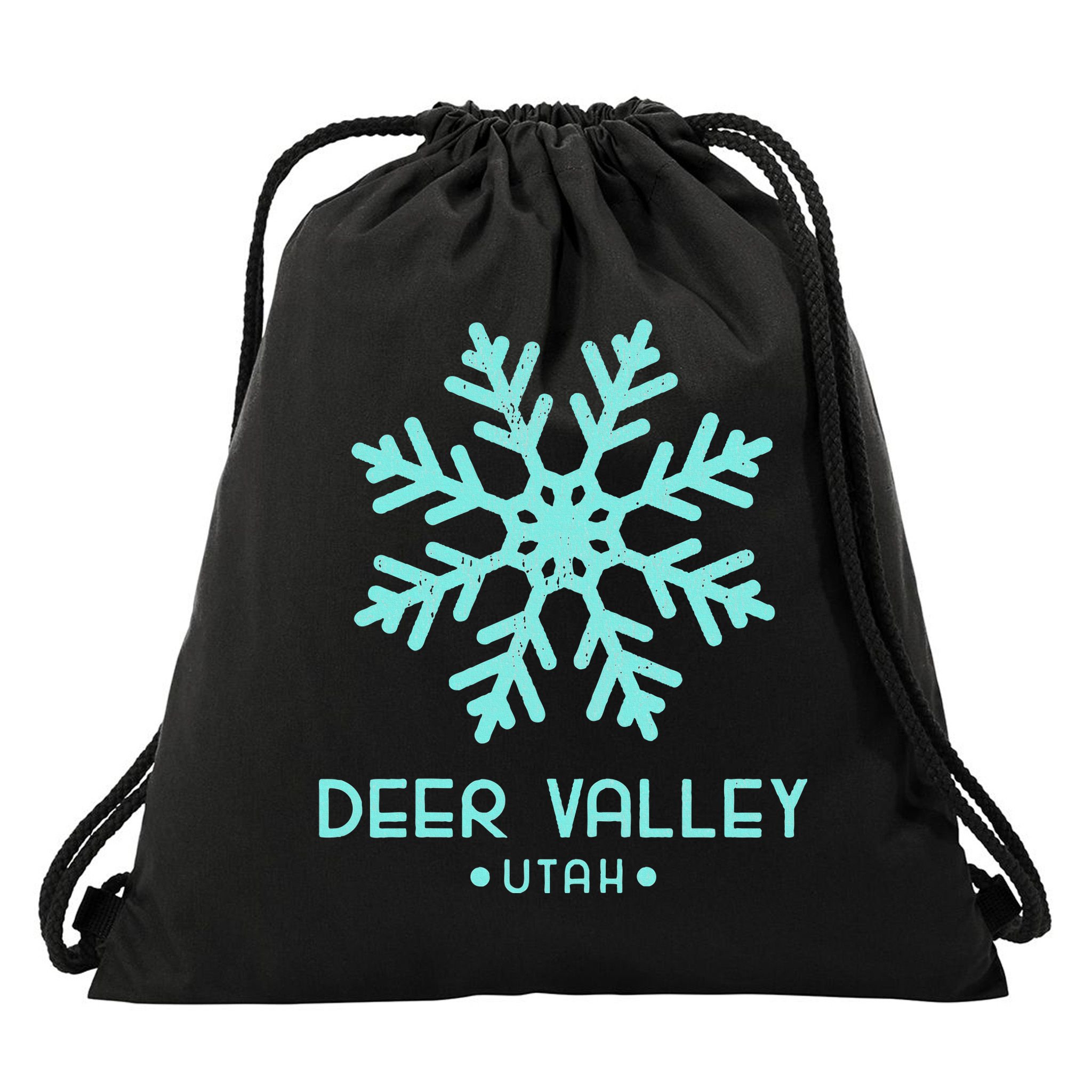 Deer Valley Utah Skiing Drawstring Bag