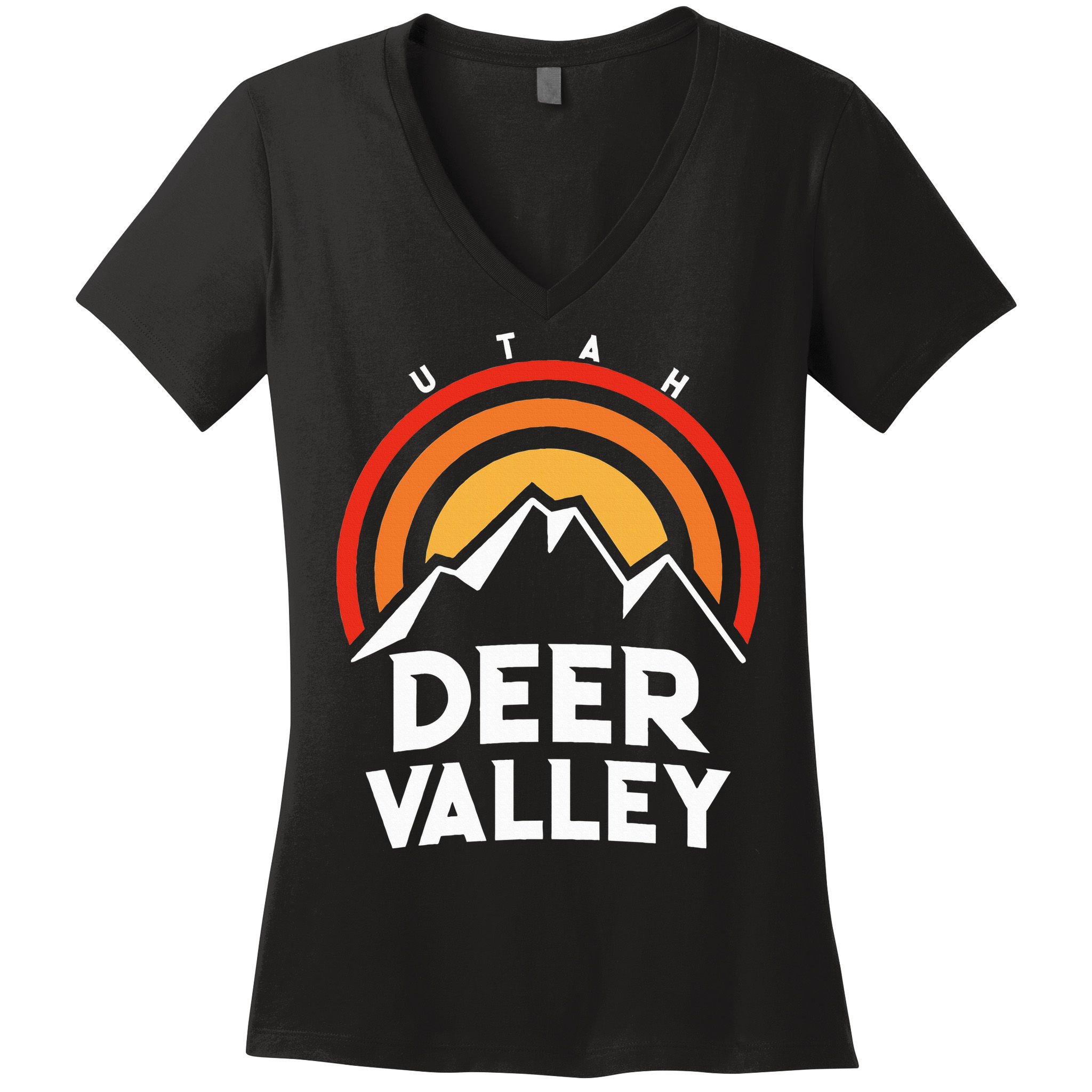 Deer Valley Utah Retro Women's V-Neck T-Shirt