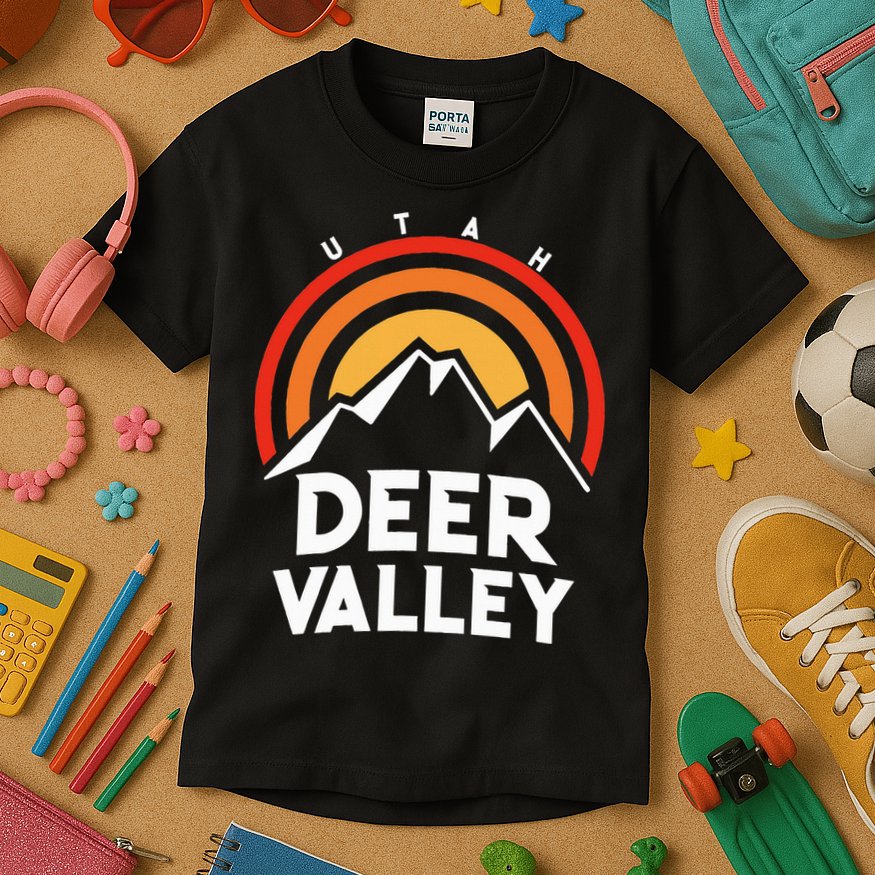 Deer Valley Utah Retro Kids T-Shirt