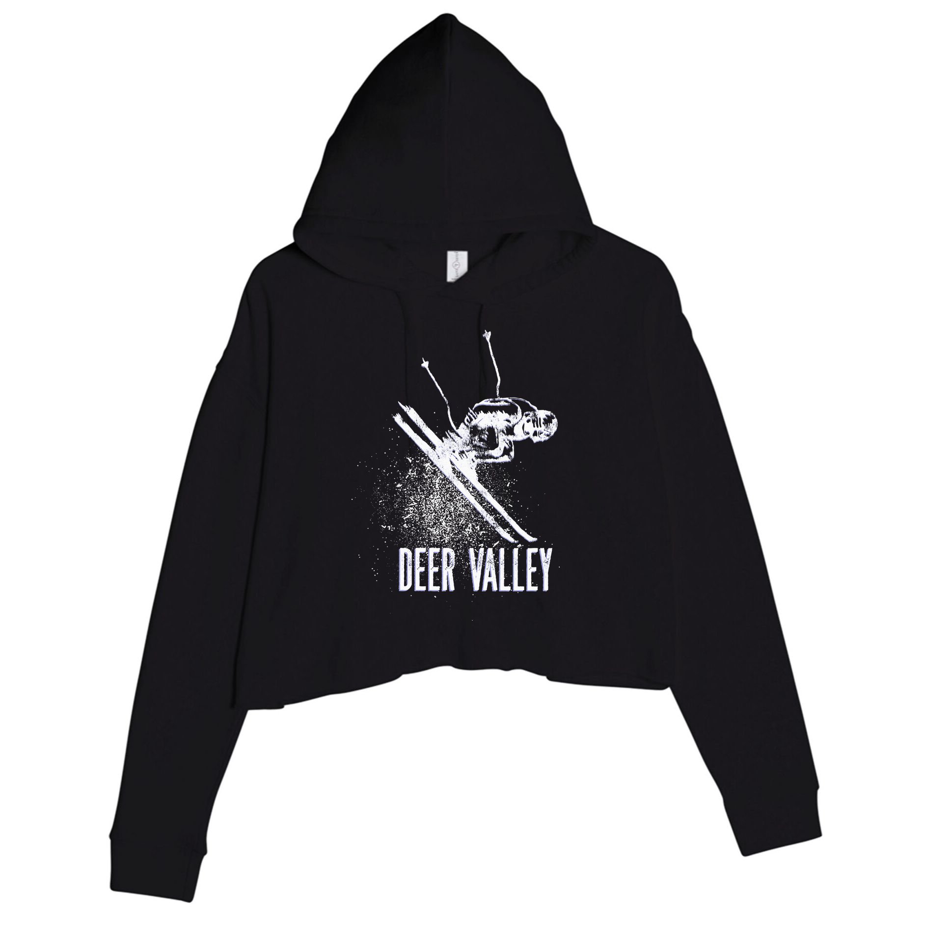 Deer Valley Utah Ski Resort Downhill Skier Crop Fleece Hoodie