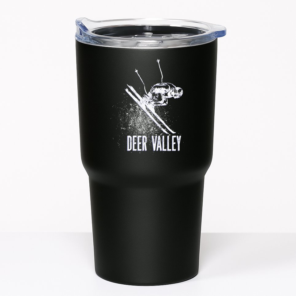 Deer Valley Utah Ski Resort Downhill Skier Tumbler