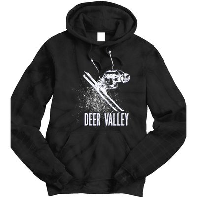 Deer Valley Utah Ski Resort Downhill Skier Tie Dye Hoodie